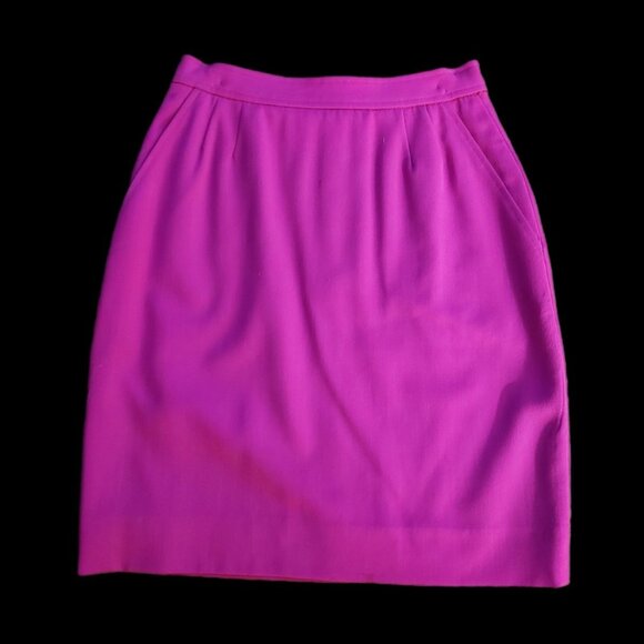 Evan Picone Dresses & Skirts - Evan Picone Petite Pink Fuchsia Megenta Skirt Size 2 Wool Vintage 1980s Lined